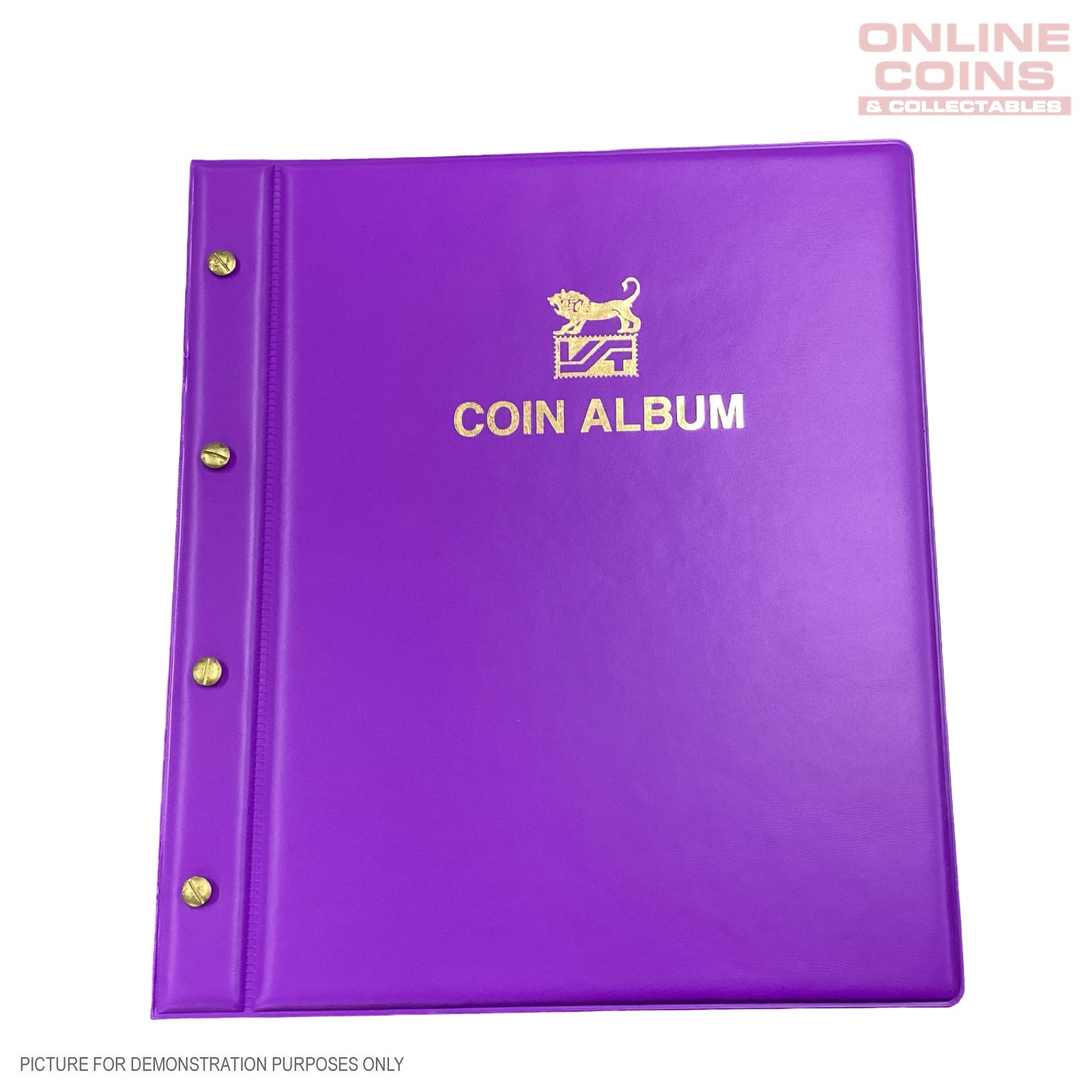 VST Coin Album Padded leatherette Cover Including 6 Coin Album Pages - HOT PURPLE